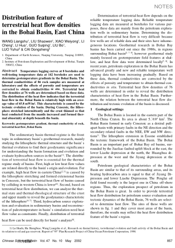 Distribution feature of terrestrial heat flow densities in the Bohai Basin, East China