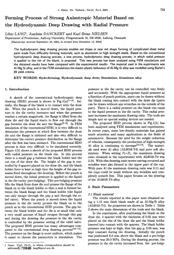 Forming Process of Strong Anisotropic Material Based on the Hydrodynamic Deep Drawing with Radial Pr