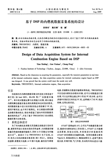 基于DSP的內(nèi)燃機(jī)數(shù)據(jù)采集系統(tǒng)的設(shè)計