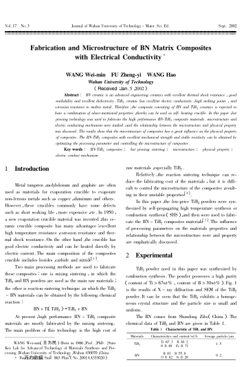 Fabrication and Microstructure of BN Matrix Composites with Electrical Conductivity