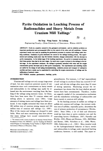 Pyrite Oxidation in Leaching Process of Radionuclides and Heavy Metals from Uranium Mill Tailings