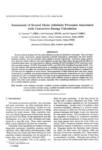 Assessment of Several Moist Adiabatic Processes Associated with Convective Energy Calculation