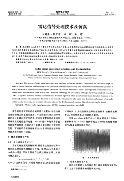 雷達(dá)信號(hào)處理技術(shù)及仿真