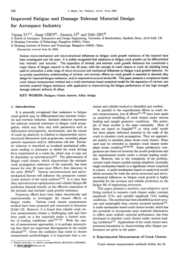 Improved Fatigue and Damage Tolerant Material Design for Aerospace Industry