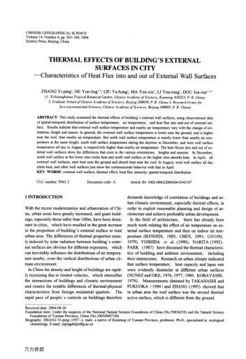 THERMAL EFFECTS OF BUILDING'S EXTERNAL SURFACES IN CITY--Characteristics of Heat Flux into and 