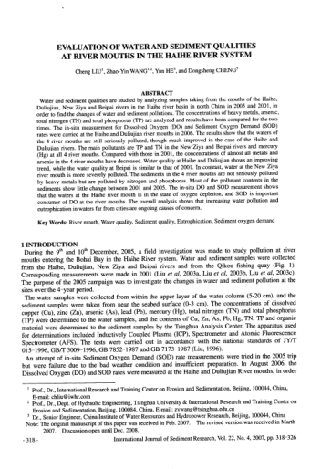EVALUATION OF WATER AND SEDIMENT QUALITIES AT RIVER MOUTHS IN THE HAIHE RIVER SYSTEM