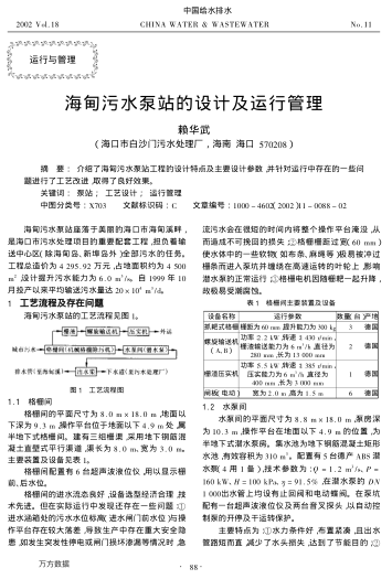 海甸污水泵站的設(shè)計(jì)及運(yùn)行管理