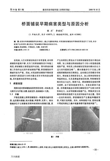 橋面鋪裝早期病害類型與原因分析