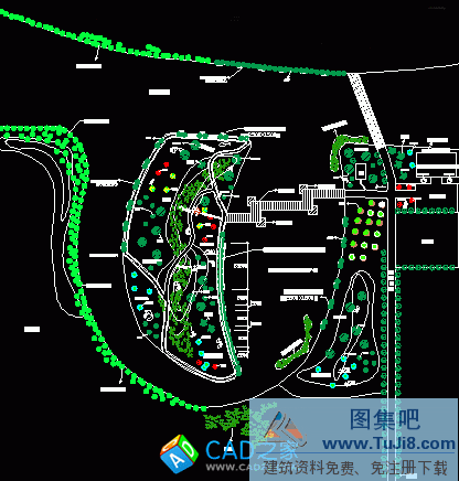 生態(tài)垂釣中心CAD平面設(shè)計(jì)圖