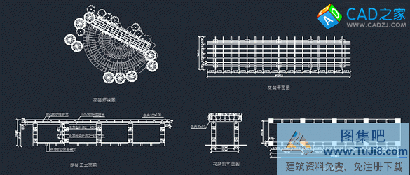 園林花架的CAD圖紙