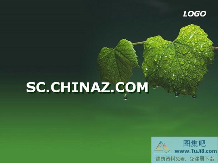 綠色葉子PPT模板