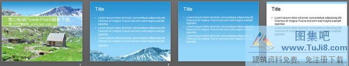雪山牧場(chǎng)自然風(fēng)景PPT模板下載
