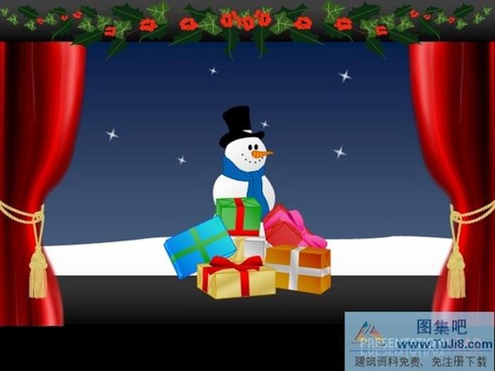 圣誕雪人PPT模板