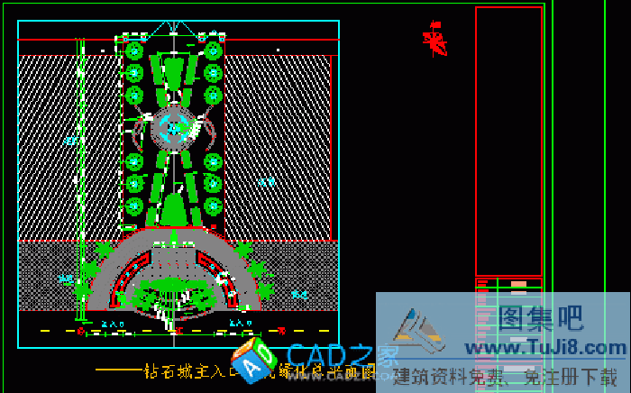 鉆石城主入口庭院綠化總平面圖