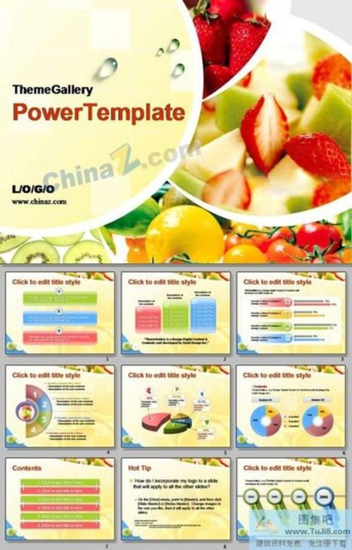 蔬菜水果ppt模板下載