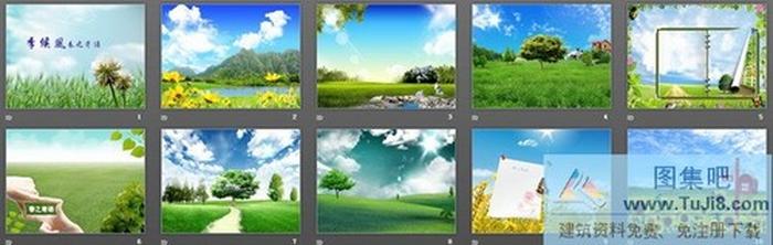 春天季語自然風(fēng)光PPT背景圖片下載