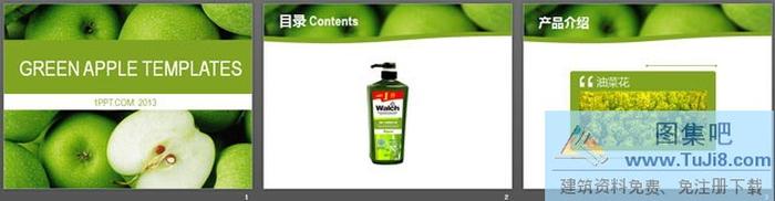 清新的水果背景PowerPoint模板下載