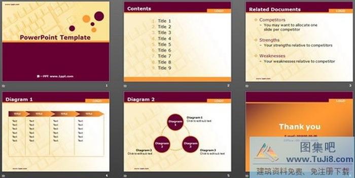 電腦鍵盤背景科技PPT模板下載