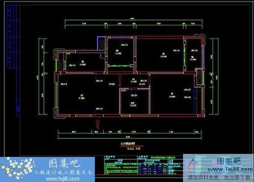 現(xiàn)代兩室一廳室內(nèi)裝修施工圖及效果圖