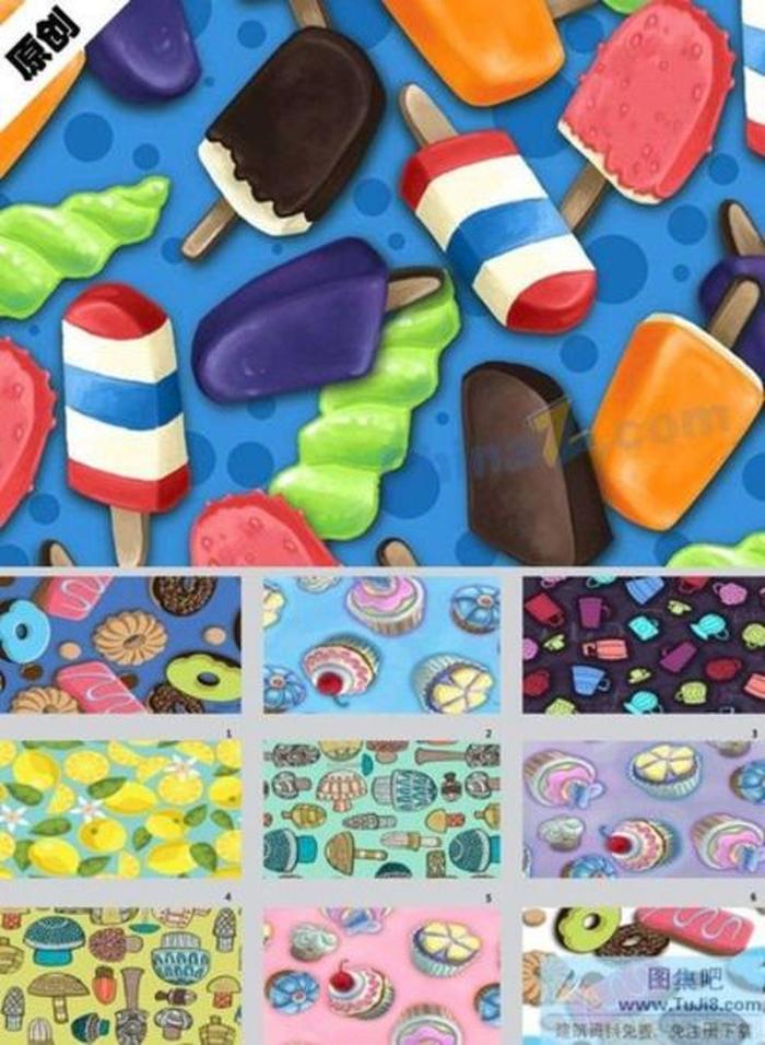 甜點花紋ppt背景圖片