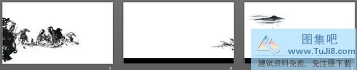 水墨畫(huà)《馬兒》中國(guó)風(fēng)PowerPoint背景圖片