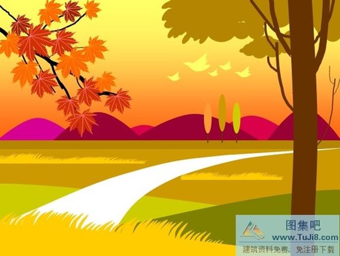 秋天風景PPT模板