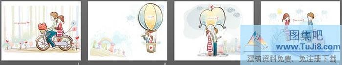 浪漫卡通愛情PowerPoint模板下載