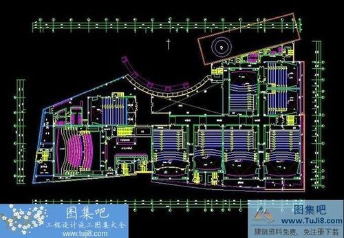 成都某電影城室內(nèi)裝飾施工圖CAD圖紙