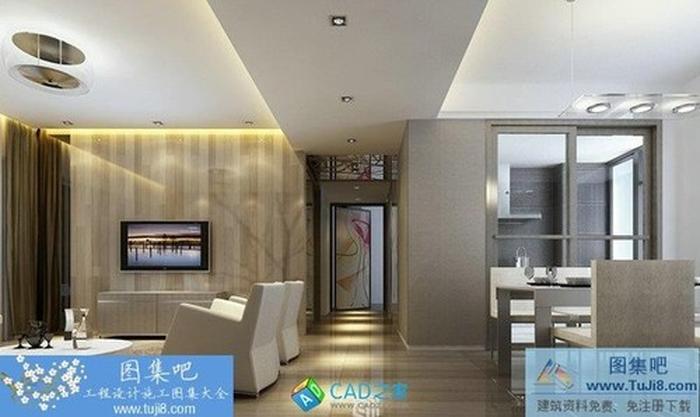 現(xiàn)代簡約風(fēng)格家裝設(shè)計完整施工圖及高清效果圖