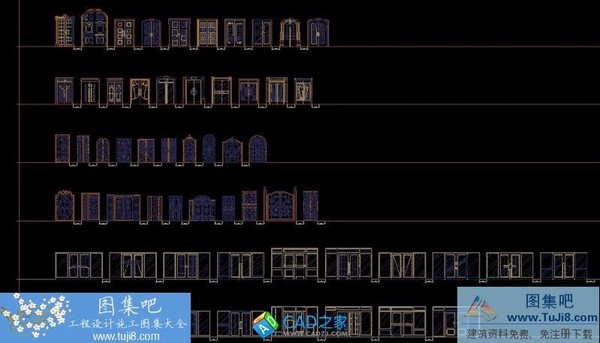 中式比較復(fù)雜樣式門圖紙大全