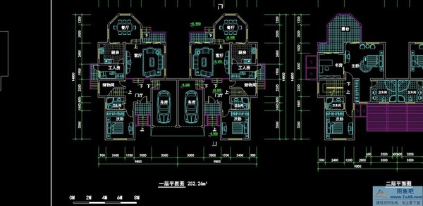 花園別墅設(shè)計AB方案建筑CAD圖紙