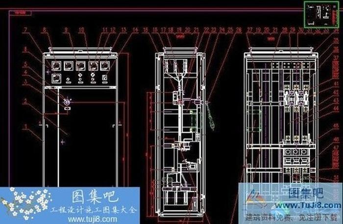 GGD型交流低壓配電柜總裝配CAD圖紙