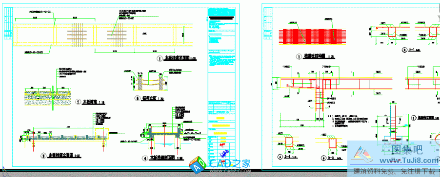 架空木板棧道施工大樣詳圖
