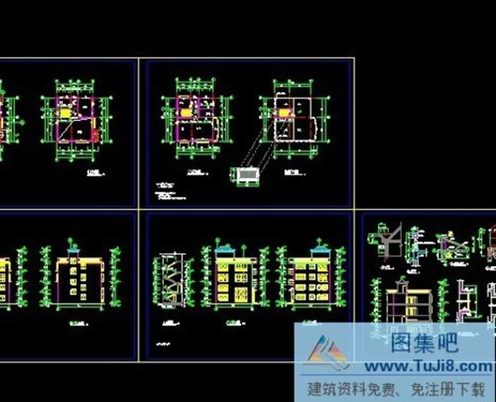 首層120平米3層6室2廳6衛(wèi)私人住宅樓全套圖.dwg
