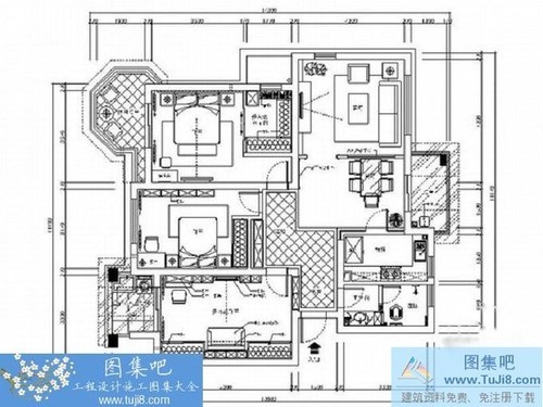 現(xiàn)代極簡三居室室內(nèi)裝修施工圖含效果圖