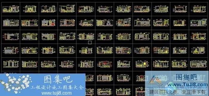 100多種CAD客廳電視背景造型墻圖紙