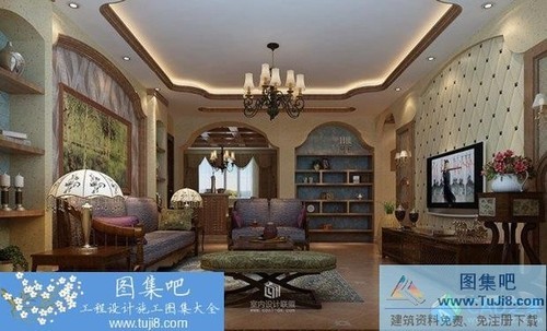 經(jīng)典的美式鄉(xiāng)村風(fēng)格家裝設(shè)計(jì)施工圖+高清效果圖