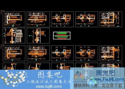 CAD建筑圖紙之玻璃幕墻裝修施工圖（節(jié)點圖+立面圖）