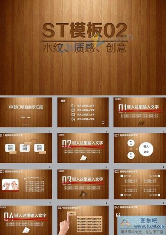 木紋項目展示ppt模板下載