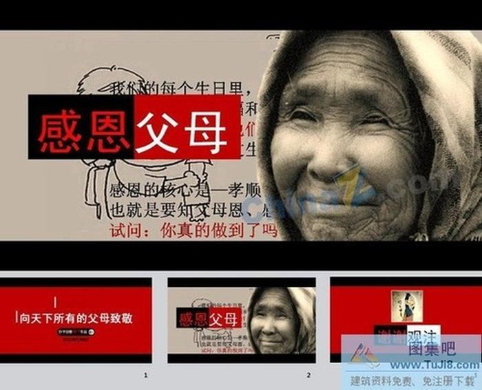 感恩父母ppt模板下載