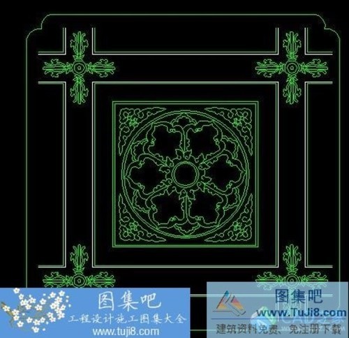 中式彩畫(huà)圖塊清式天花板彩畫(huà)