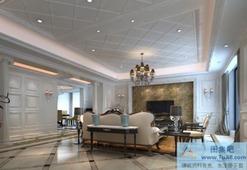 太湖山莊別墅裝修效果圖及施工圖.rar