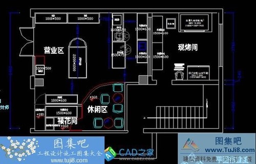 成都雙流歐倍拉面包店CAD施工圖