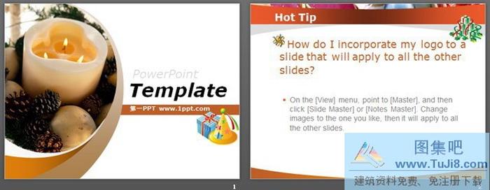 浪漫燭光愛情PPT模板下載