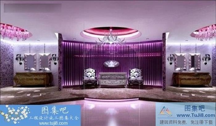 某豪華KTV包間室內(nèi)裝修施工圖含效果圖