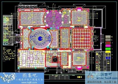 邱德光北京財(cái)富公館B1室內(nèi)施工圖CAD圖紙