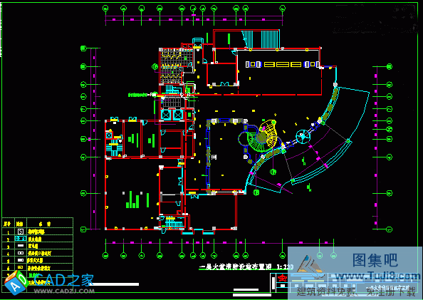 溫嶺君豪大酒店室內(nèi)裝修全面消防圖紙