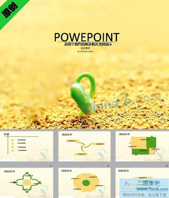 小小豆芽ppt模板下載