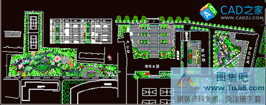 現(xiàn)代大學校園廣場綠化設計平面圖