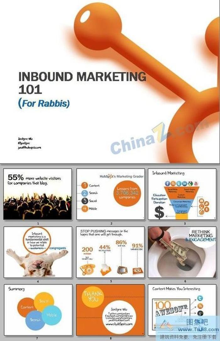 簡潔橙色ppt模板下載